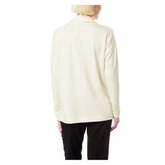 Jones New York Ivory Cowl Neck Brushed Terry Jersey Knit Long Sleeve Top XXL - Picture 2 of 9